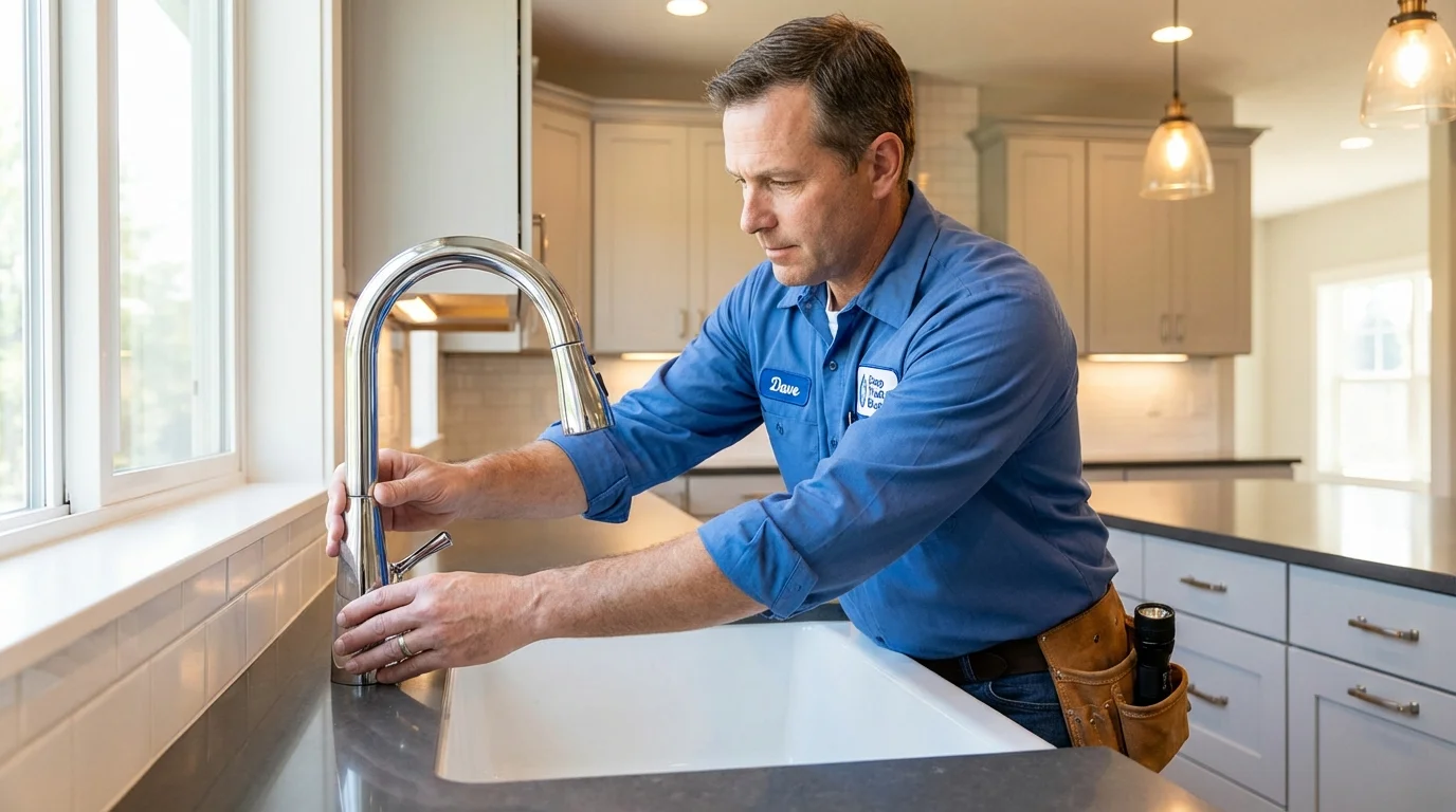 Kitchen faucet installation by Johns Plumbing LLC in Milton